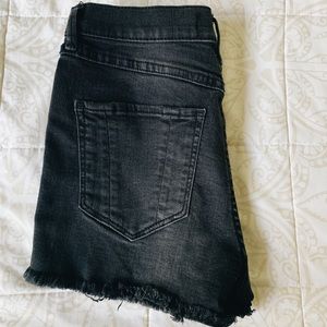Black High-Waisted Denim Shorts